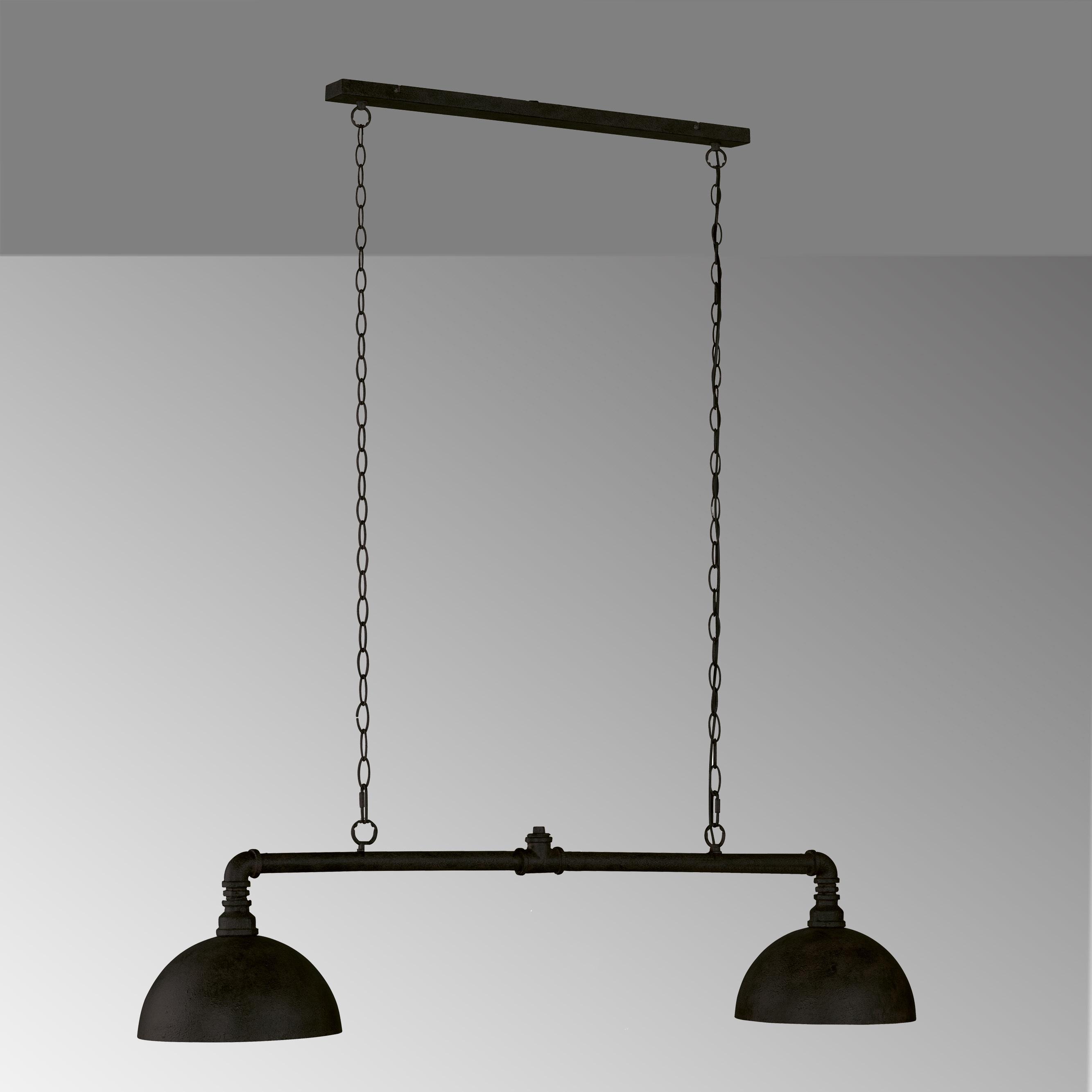 Hängeleuchte Leitung H: 140 cm 2-Flammig, Schwarz Metall - Schwarz, LIFESTYLE, Metall (87/5/140cm) - Fischer & Honsel