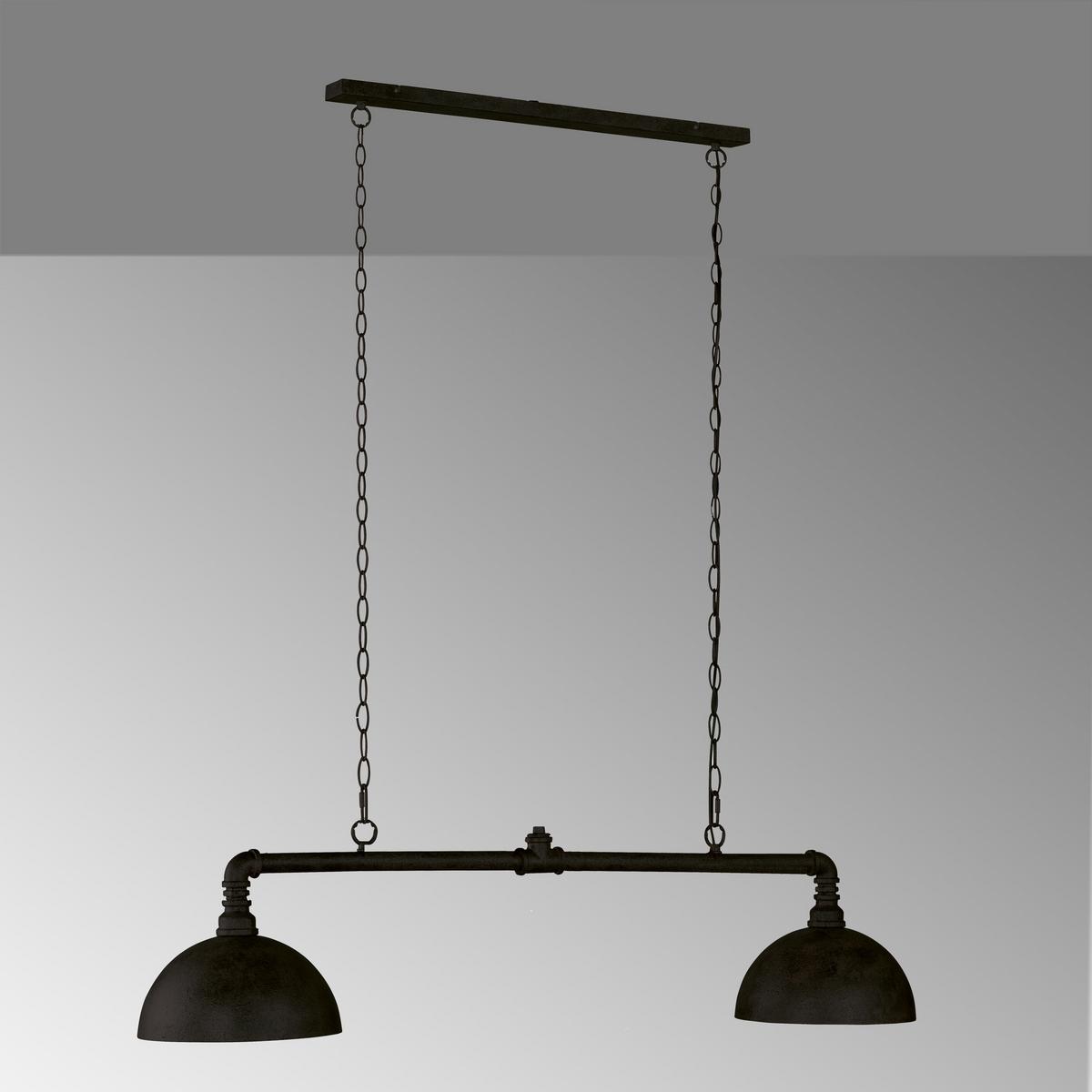 Hängeleuchte Leitung H: 140 cm 2-Flammig, Schwarz Metall - Schwarz, LIFESTYLE, Metall (87/5/140cm) - Fischer & Honsel