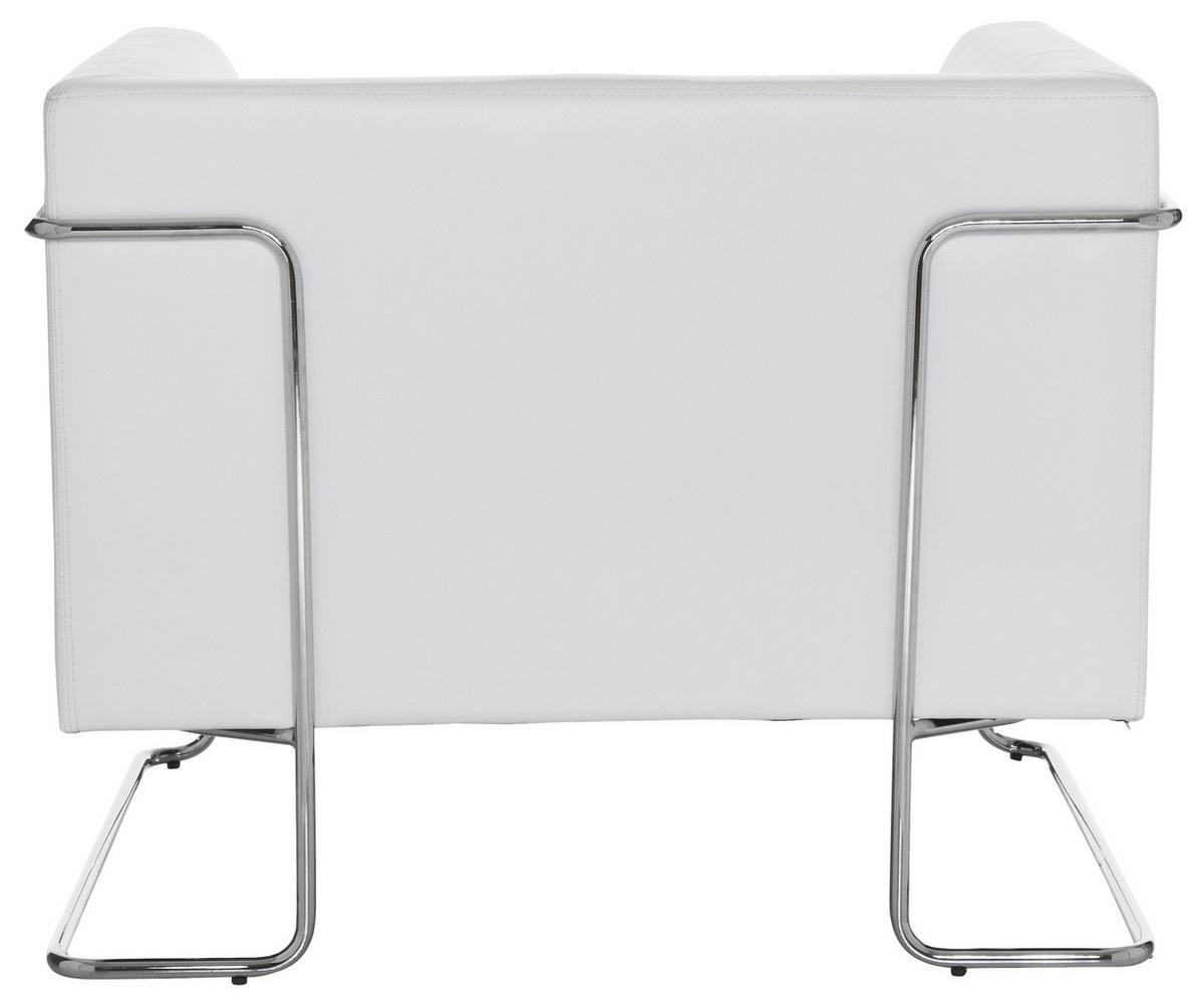 Designsessel Curacao Weiß - Chromfarben/Weiß, MODERN, Textil (88/74/74cm) - MID.YOU