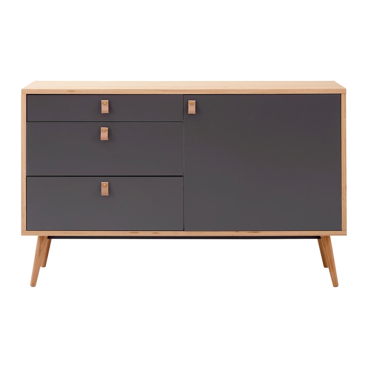 Široká komoda LENA prírodné farby/sivá - svetlohnedá/sivá, Modern, drevo/kompozitné drevo (120/75/40cm) - Bessagi Home