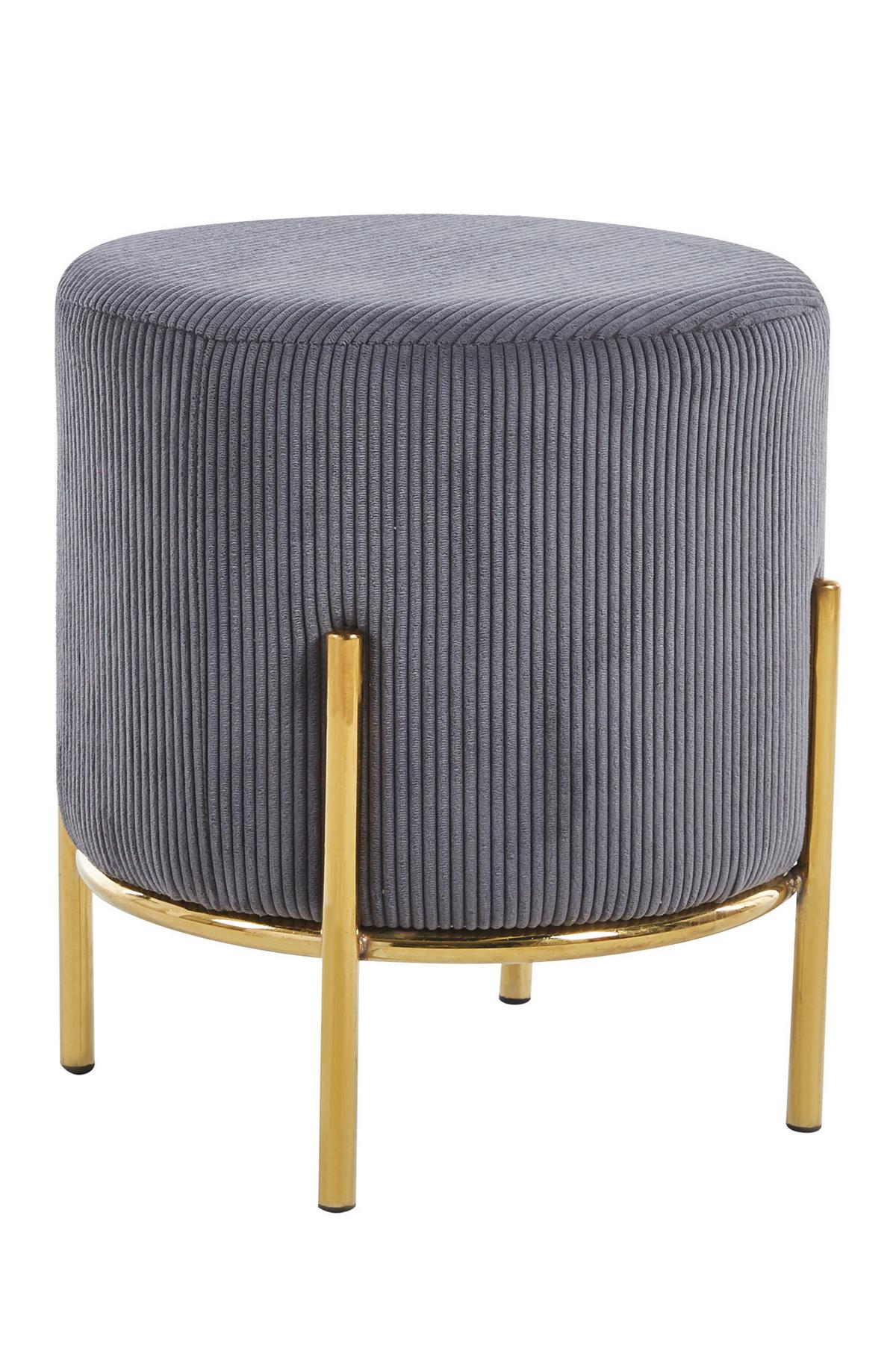 Hocker Grau, Goldfarben B: 35 Cm - Goldfarben/Grau, MODERN, Textil (35/38/35cm) - Livetastic