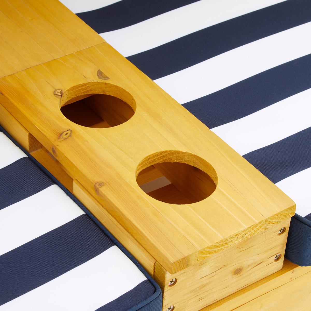 Záhradná pohovka pre deti DAISY - modrá/biela, Modern, drevo/textil (84,8/89/92,5cm) - Bessagi Kids