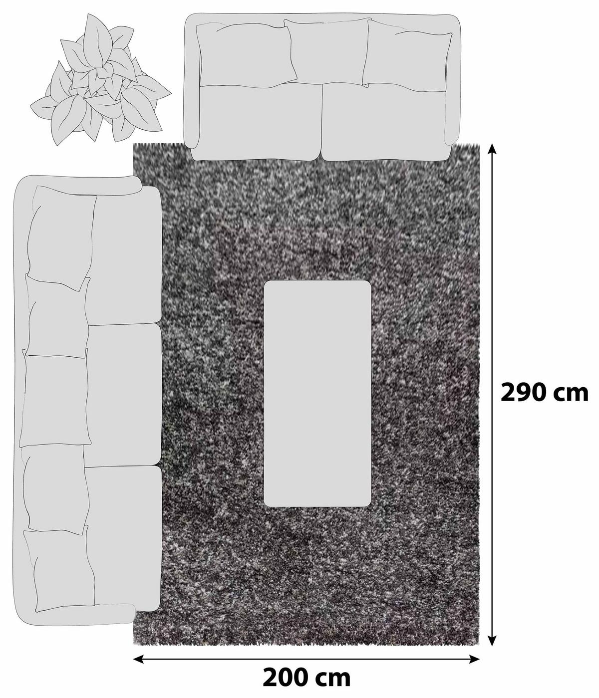 Hochflor Teppich Taupe Enjoy 200x290 cm - Taupe, KONVENTIONELL, Textil (200/290cm)