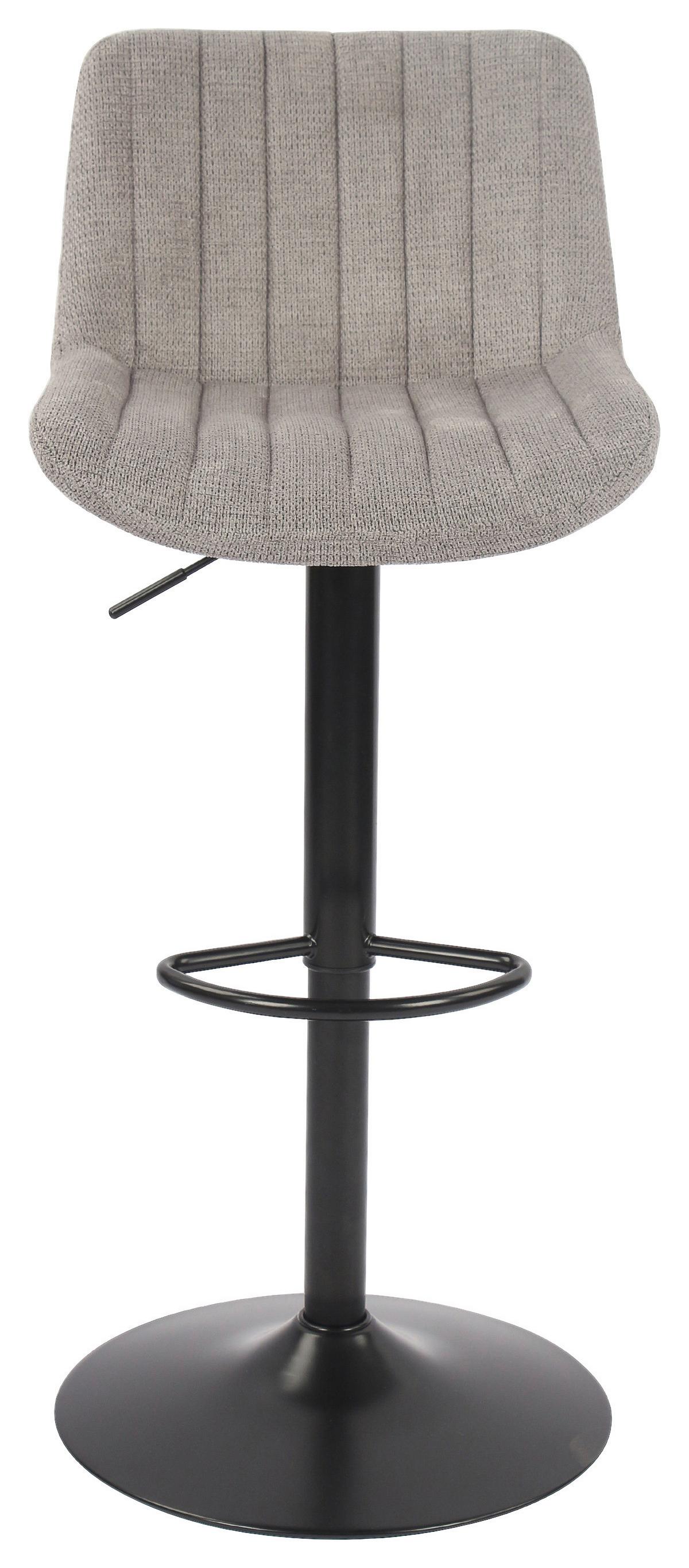 Barová stolička LOVIS sivá - čierna/sivá, Modern, kov/textil (46/89,5-111,5/52cm) - Mömax