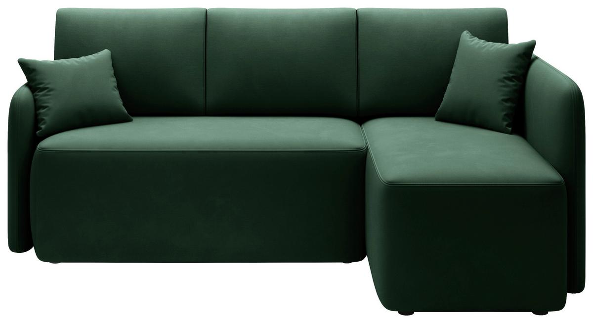 Ecksofa Hadson Grün S: 206x150 Cm - Schwarz/Grün, Design, Textil (206/150cm) - P & B