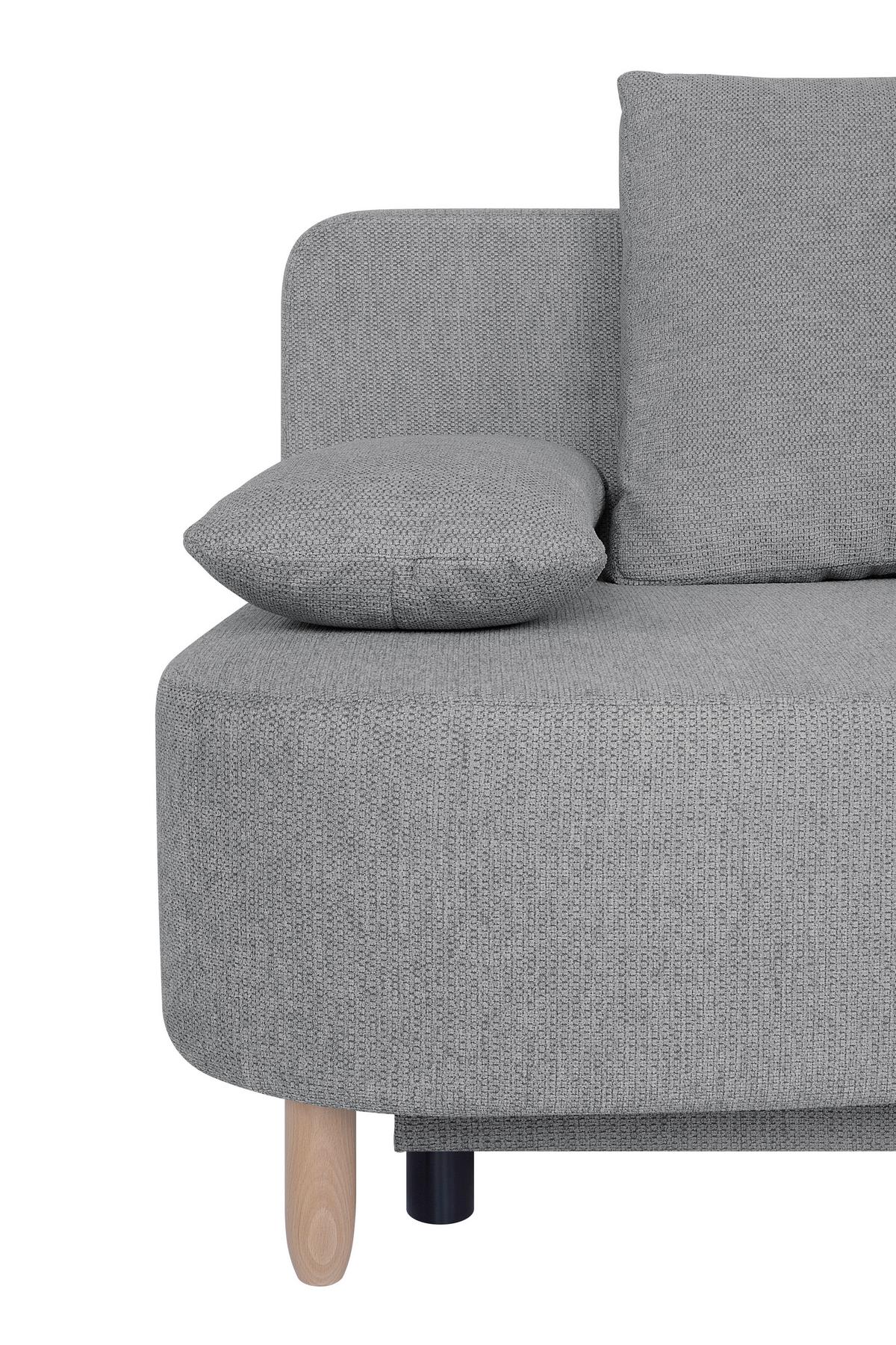 Schlafsofa mit Bettkasten Lara Graubraun - Taupe/Buchefarben, Design, Holzwerkstoff/Textil (193/86/85cm) - P & B