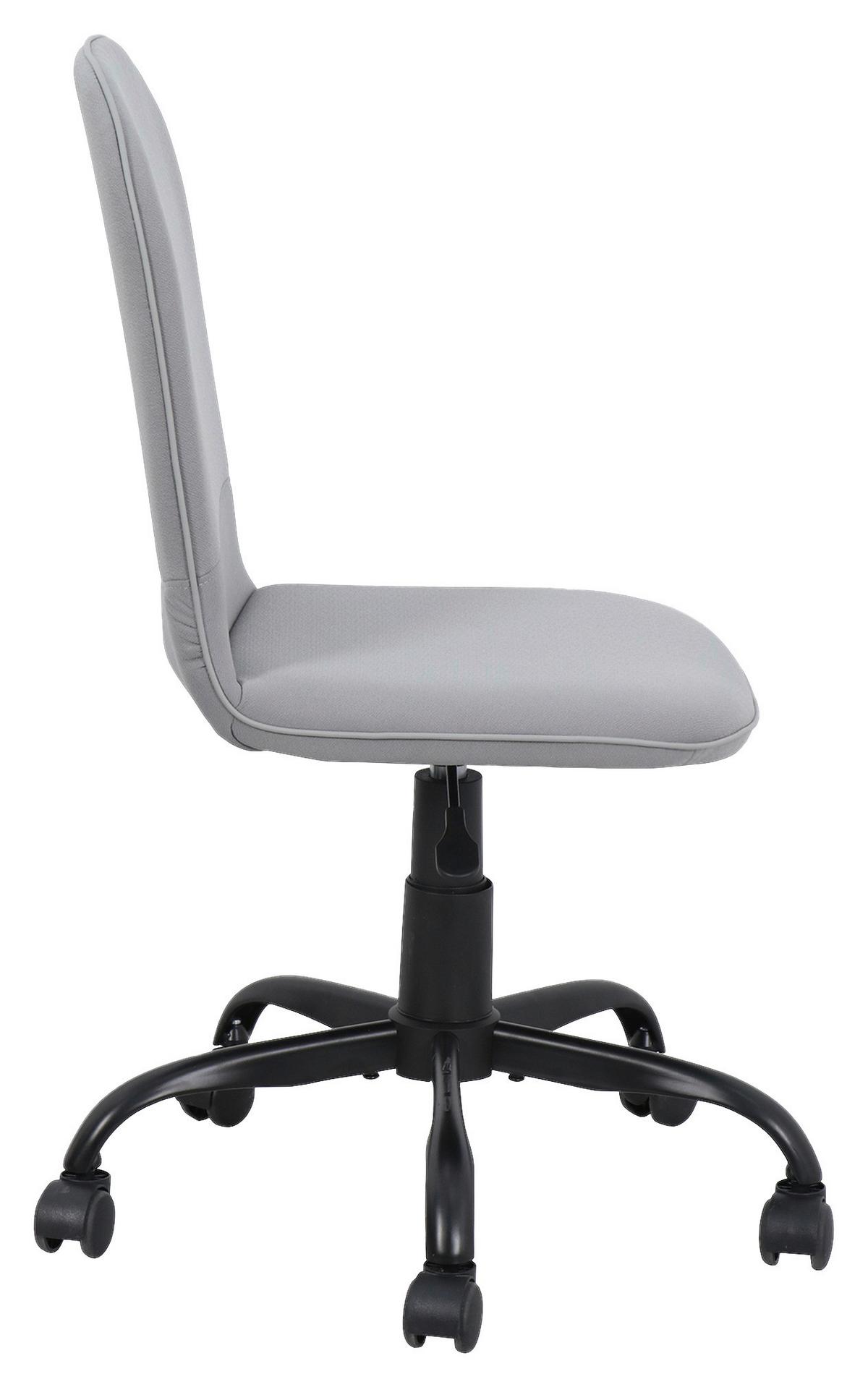 Drehstuhl Trolly - Schwarz Hochglanz/Hellgrau, MODERN, Kunststoff/Textil (42/95/54cm) - MID.YOU