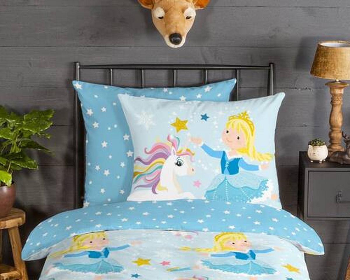 Kinderbettwäsche Iceprincess Blau 135x200 cm - Blau, Design, Textil (135/200cm)