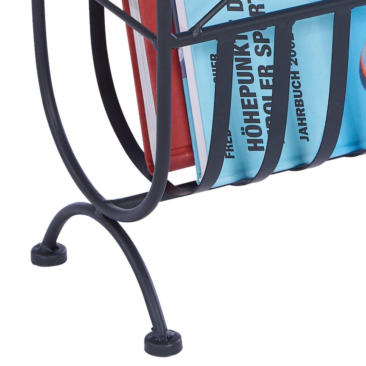 Zeitungsständer Hanne Stahlrohr Schwarz B: 37 cm - Schwarz, MODERN, Metall (37/40/18cm)