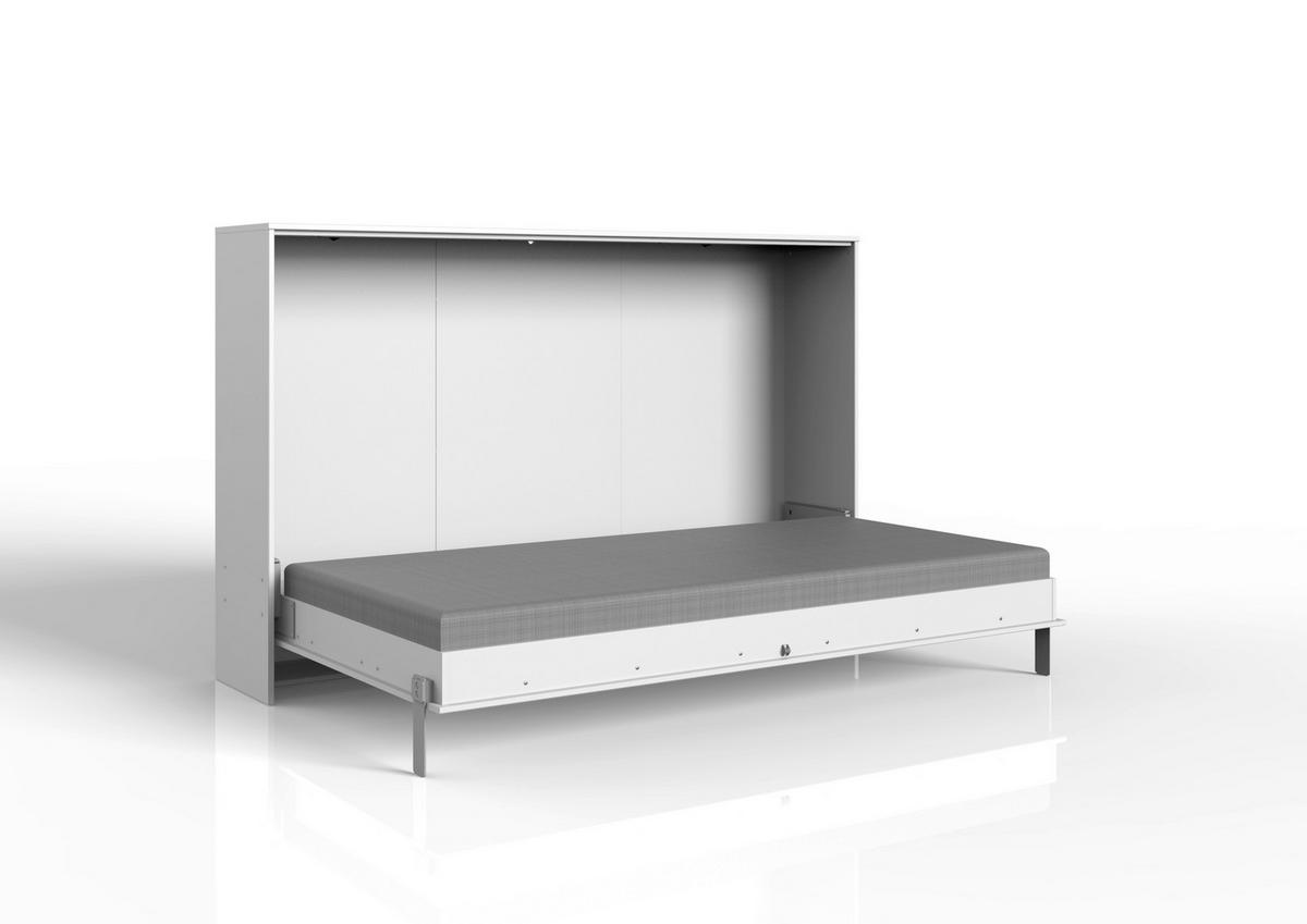 Vyklápacia posteľ JUIST horizontálna 120x200cm - biela, Modern, kompozitné drevo (120/200cm)