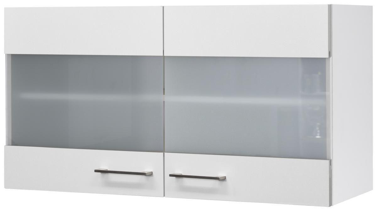 Kuchyňská horní skřiňka NEO - bílá/barvy nerez oceli, Moderní, kov/kompozitní dřevo (100/54/32cm) - FlexWell