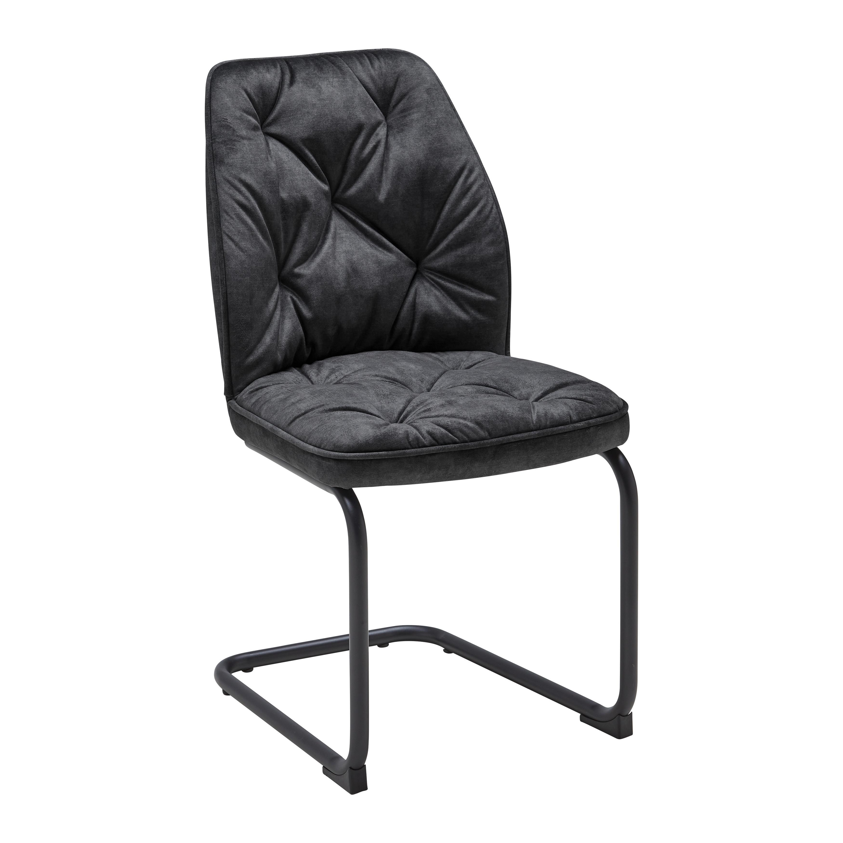Stolička EILA sivá - čierna/sivá, Modern, kov/drevo (47/91/61cm) - Mömax