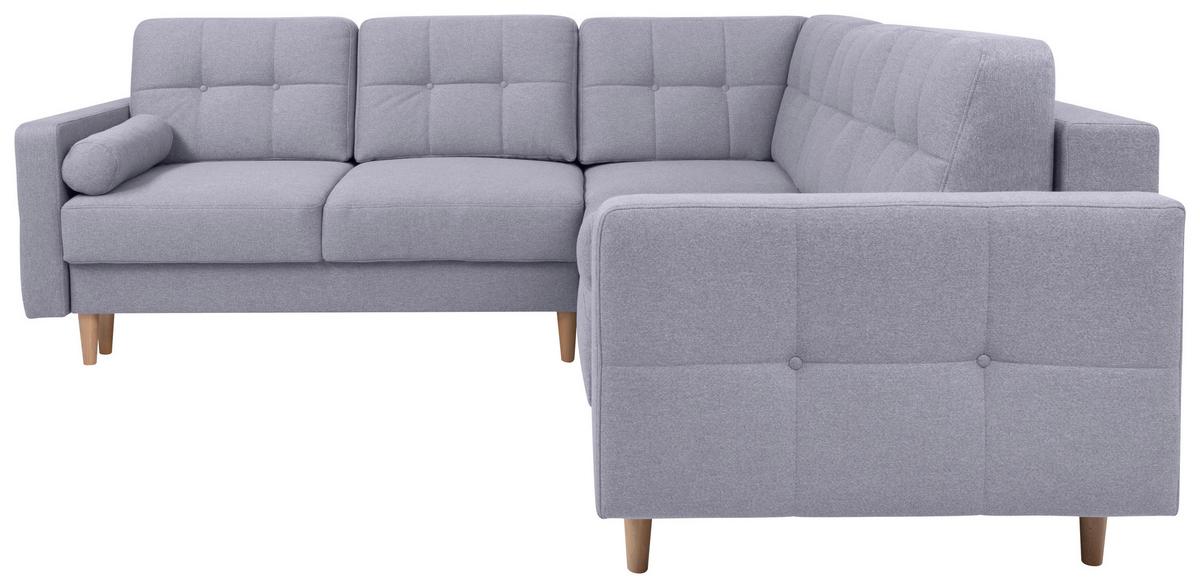 Eckschlafsofa Noret Graublau S: 242/242 cm - Eiche Wotan/Hellgrau, KONVENTIONELL, Textil (242/242cm) - MID.YOU