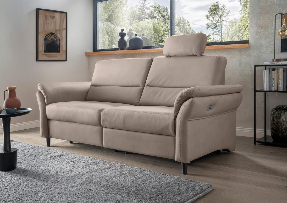 3-Sitzer-Sofa Cavoli, Beige R B: 192 cm - Beige/Schwarz, MODERN, Textil (192/90/89cm) - Livetastic