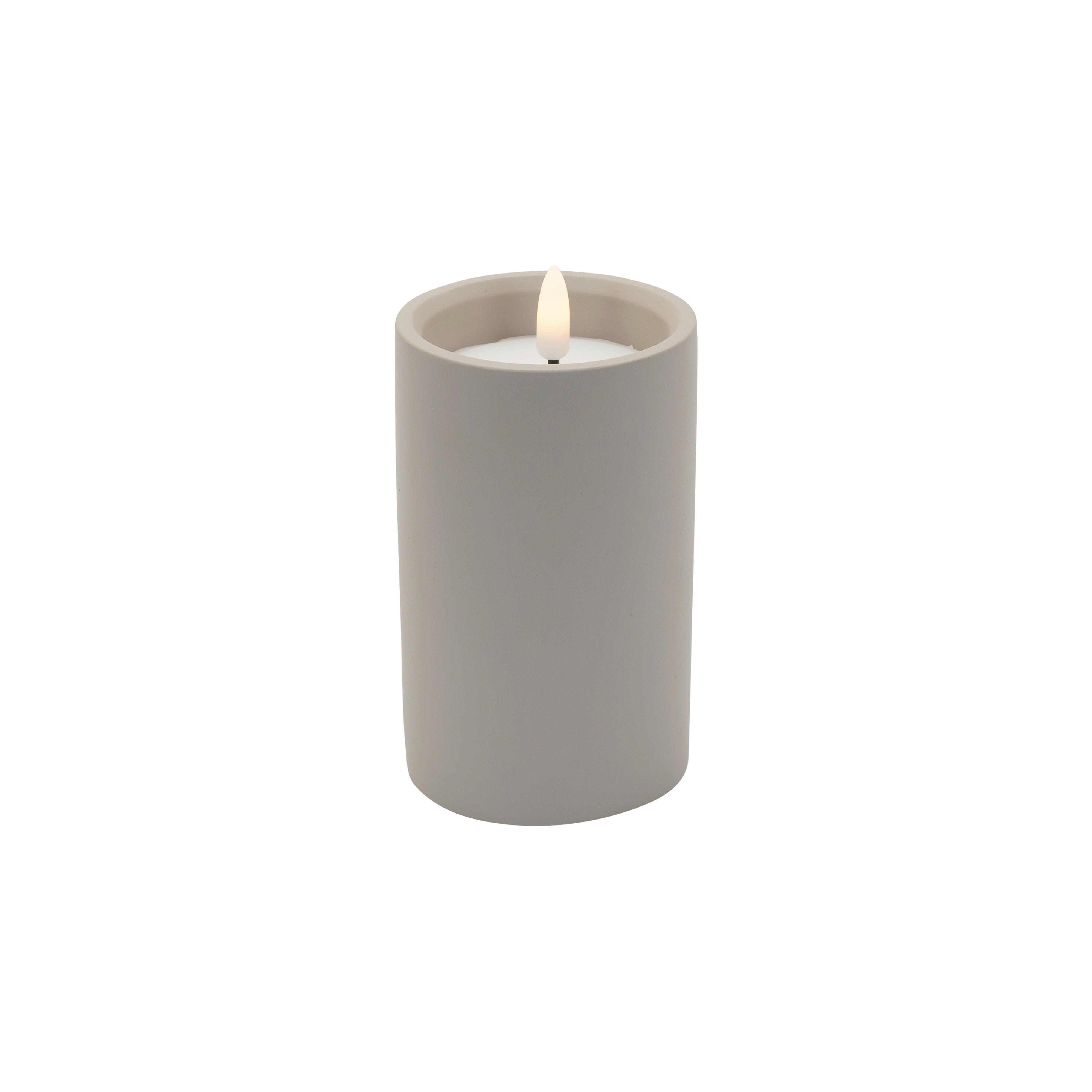 LED sviečka KAREN - sivobéžová, Modern, parafín/plast (7,5/12,5cm) - Mömax