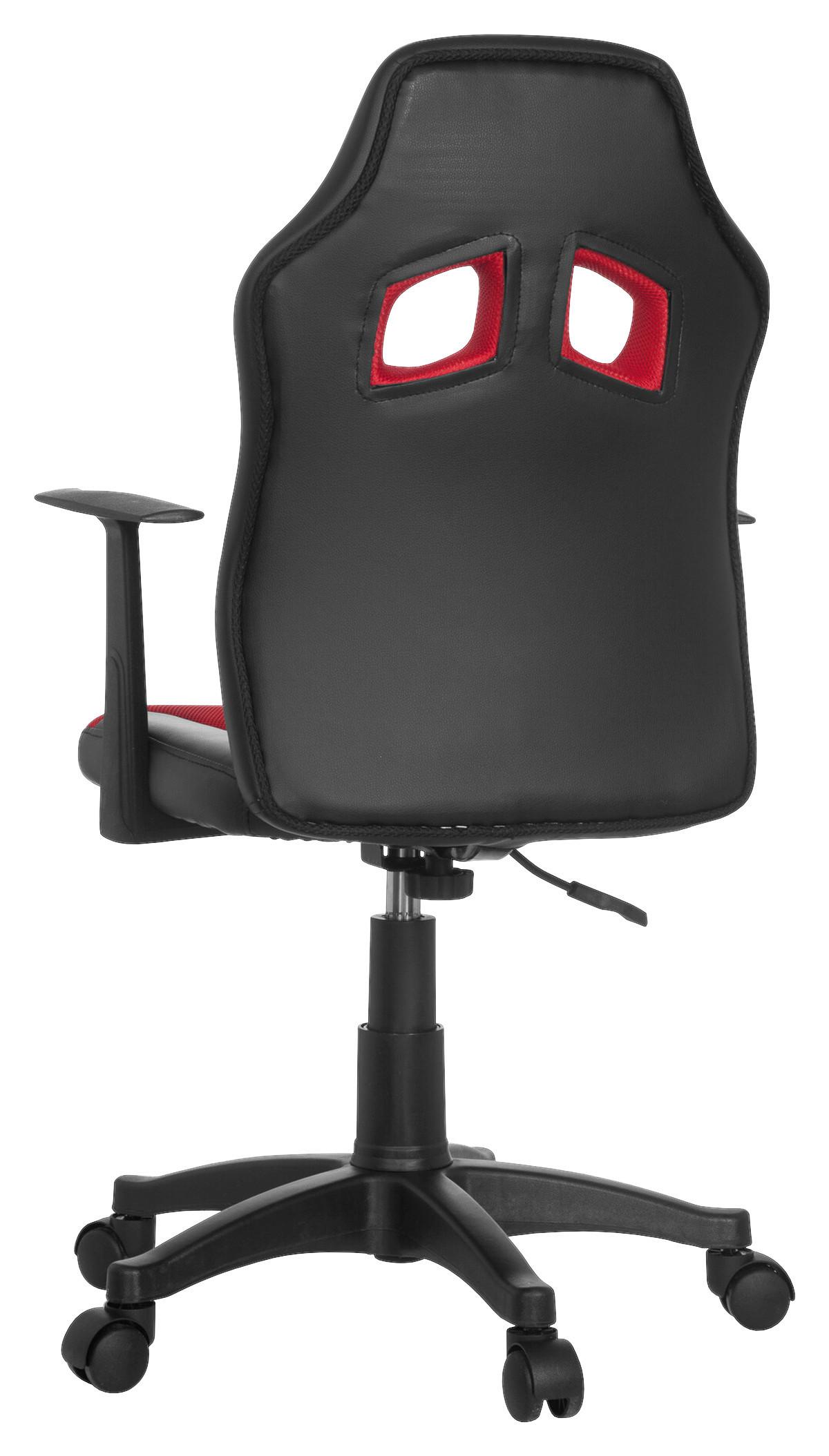 Jugenddrehstuhl Kid Racer Al Rot/Schwarz - Rot/Schwarz, Basics, Kunststoff (54/90-100/48cm) - MID.YOU