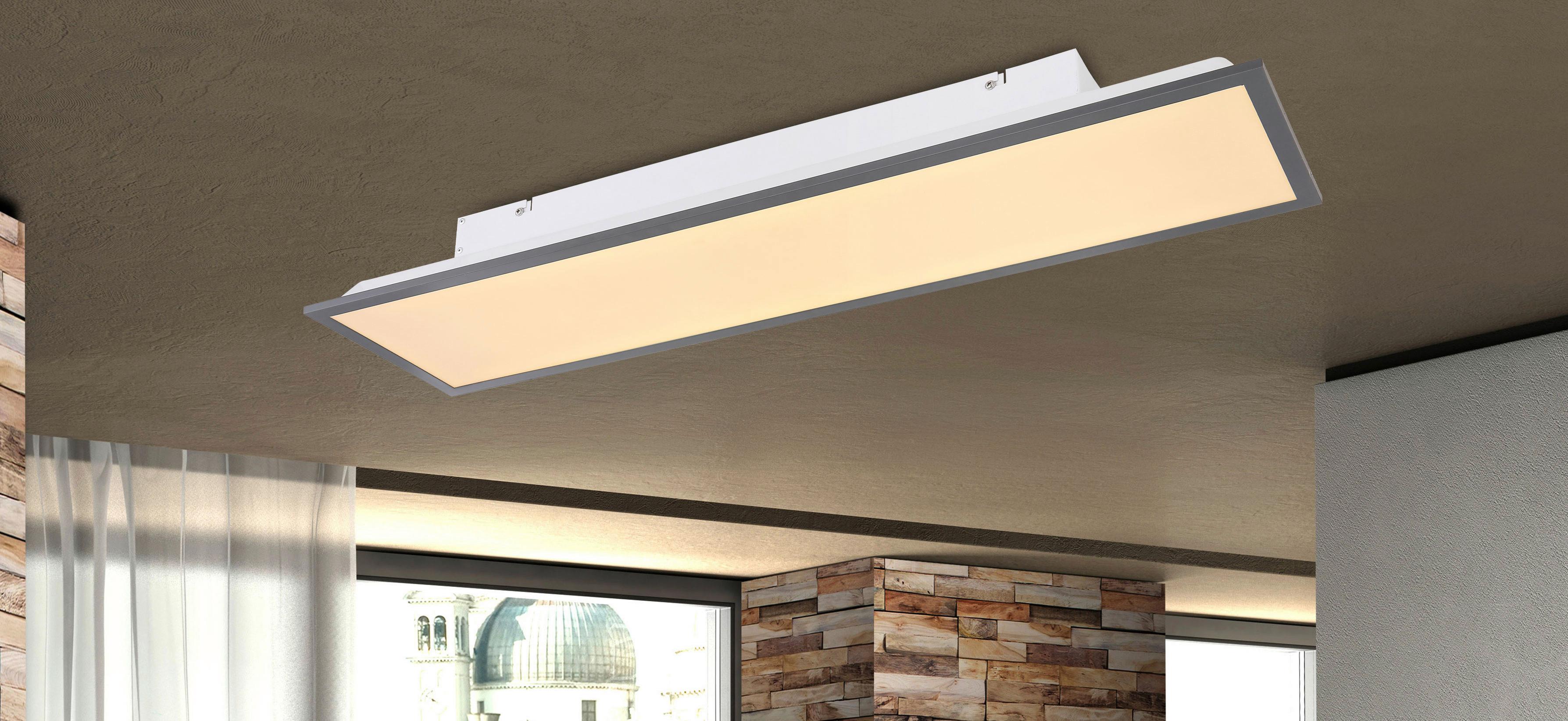 LED-Deckenleuchte Ina L: 80 cm - Opal/Graphitfarben, MODERN, Kunststoff/Metall (80/20/7,5cm)
