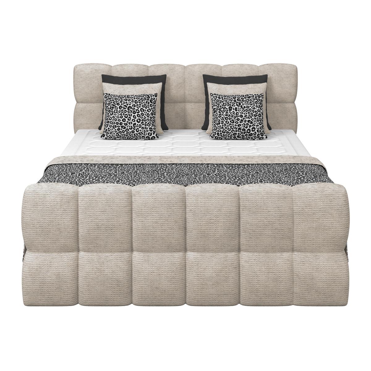 Boxspringbett Brisbane inkl. Bettkasten 200x200 - Beige, Trend, Holz/Holzwerkstoff (200/220cm) - Sembella