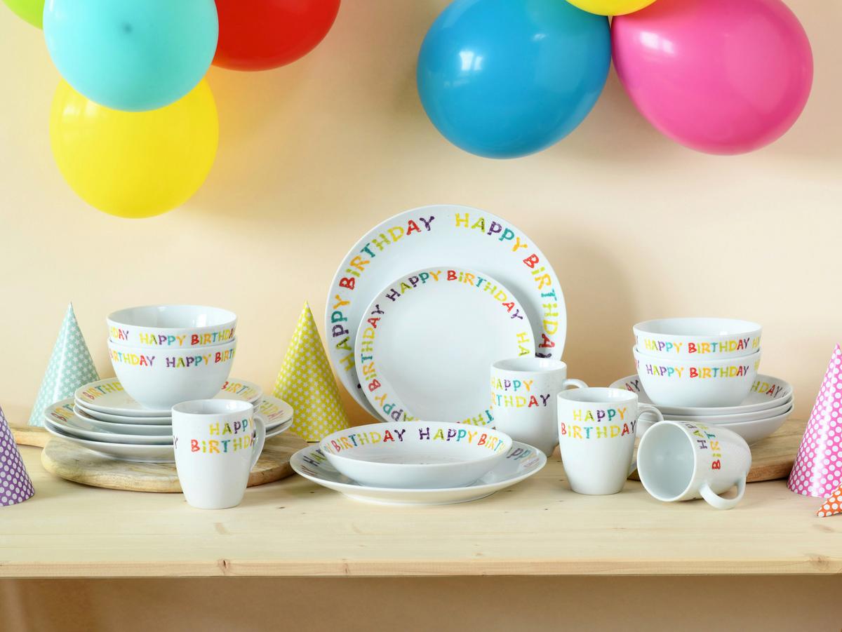 Kombiservice Happy Birthday Multicolor - Multicolor, Basics, Keramik - Creatable