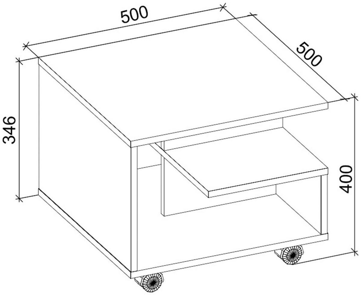 Couchtisch Stango Honigeiche Dekor - Honigeiche, Design, Holzwerkstoff/Kunststoff (50/50/40cm) - MID.YOU