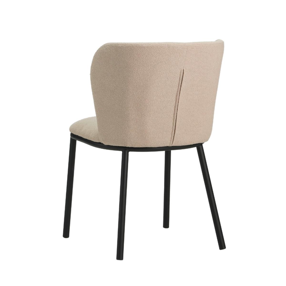 Stuhl-set Bourges Beige B: 52 Cm - Beige/Schwarz, MODERN, Textil/Metall (52/80/44cm) - MID.YOU