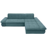 Ecksofa mit Armteilverstellung Moric Petrol Mikrofaser - Chromfarben/Petrol, KONVENTIONELL, Textil (300/172cm) - MID.YOU