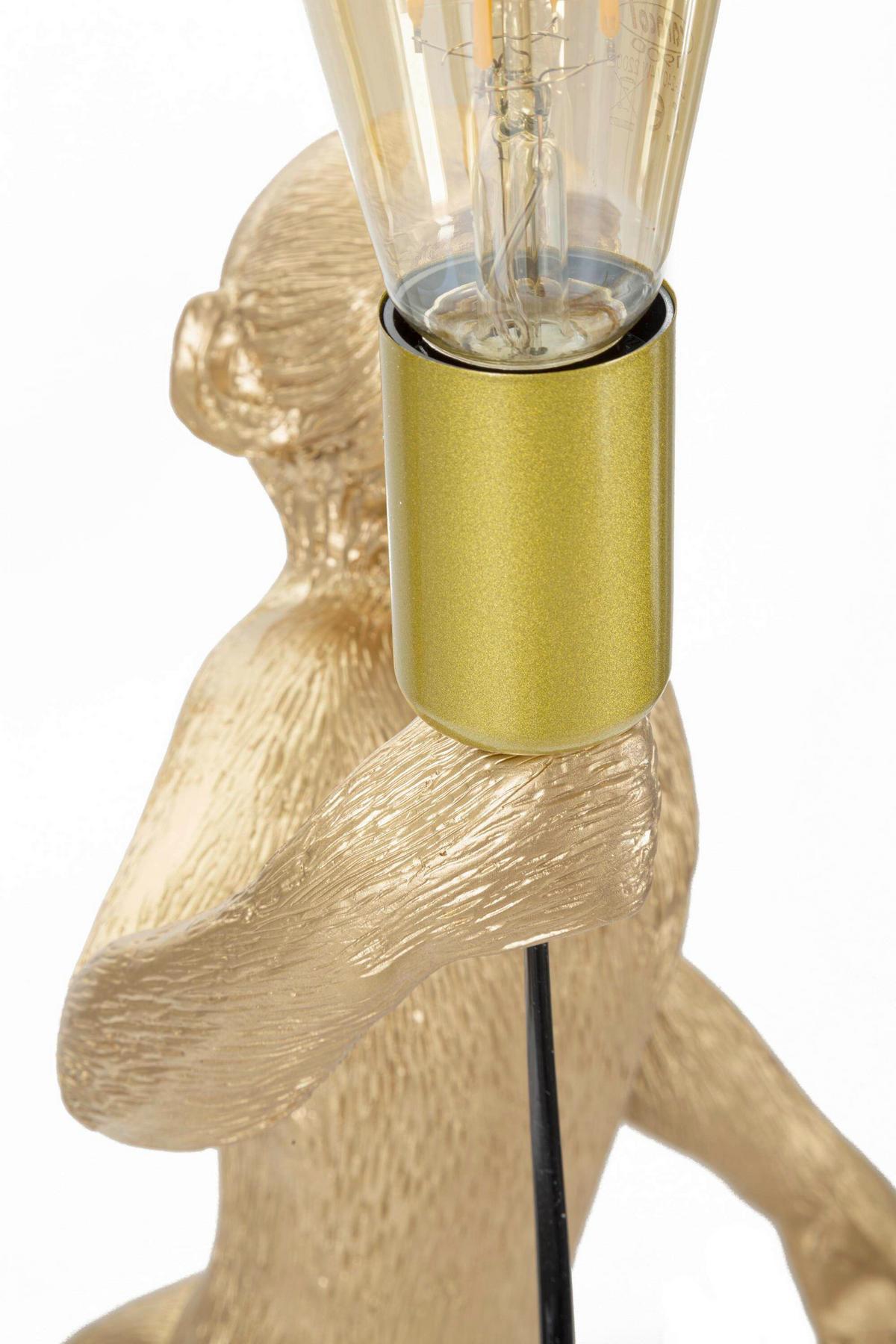 Tischleuchte Monkey Gold Goldfarben B: 20 cm - Goldfarben, Basics, Kunststoff (20/64/20cm)