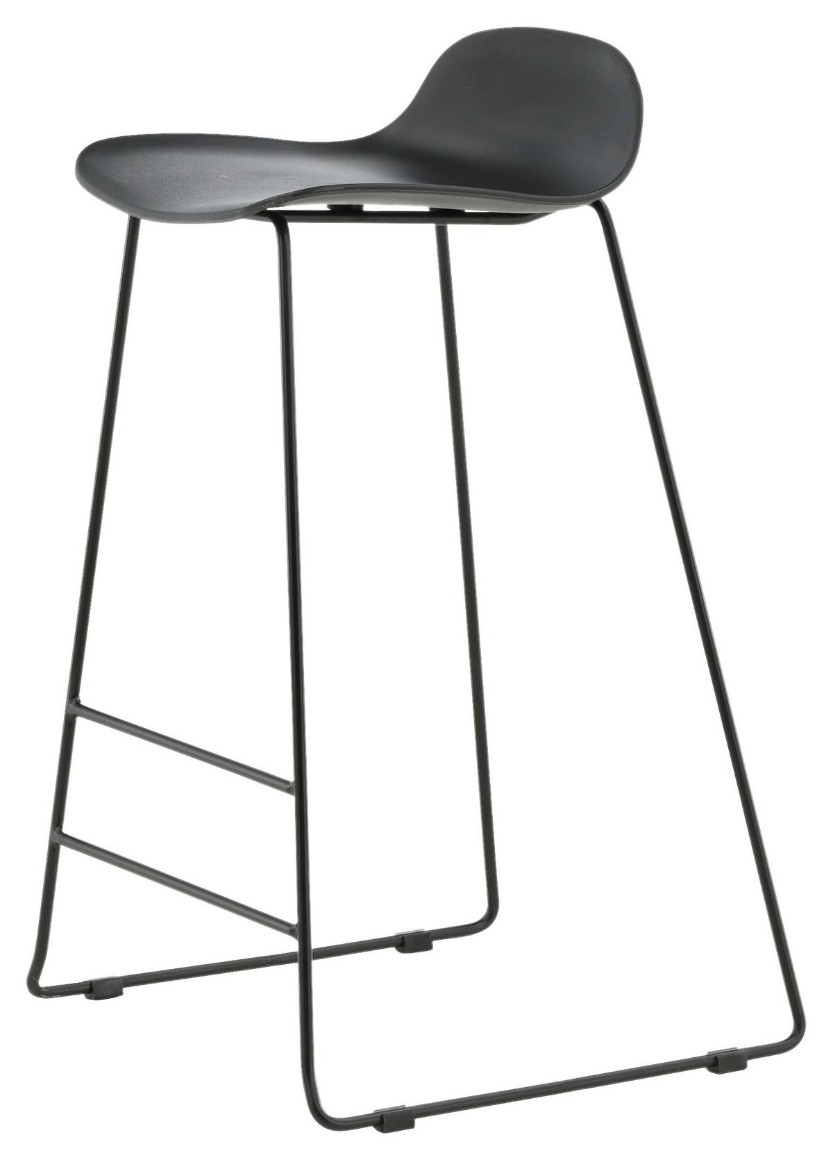 Barhocker-set Wave - Schwarz, Design, Kunststoff/Metall (50/87/42cm) - Livetastic