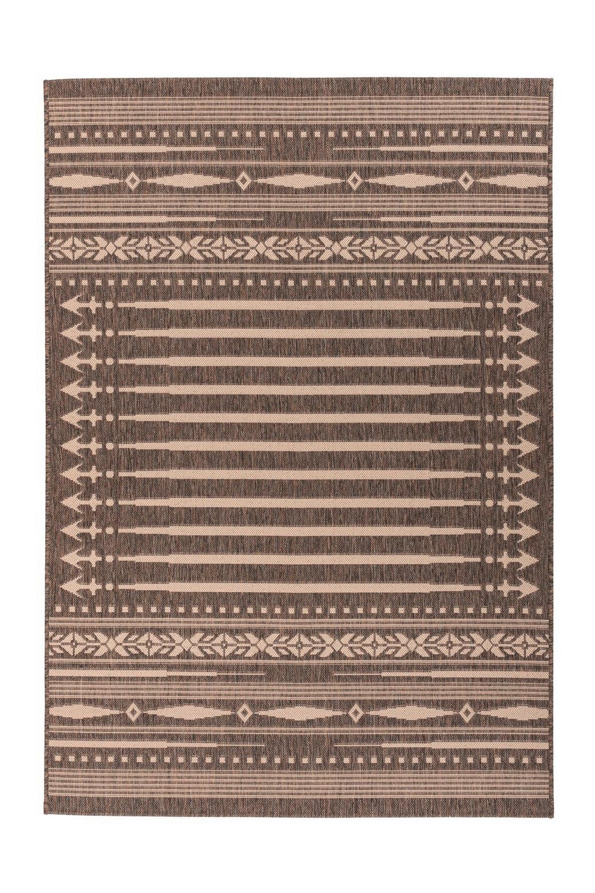 Flachwebteppich Splash 225 Braun/Creme, 120x170 cm - Creme/Braun, KONVENTIONELL, Textil (160/230cm)