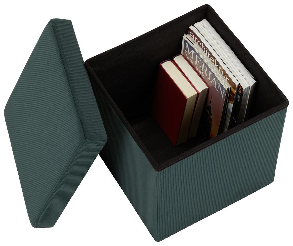 SEDACÍ BOX CORD - tmavě zelená, textil (38/38/38cm) - Mömax