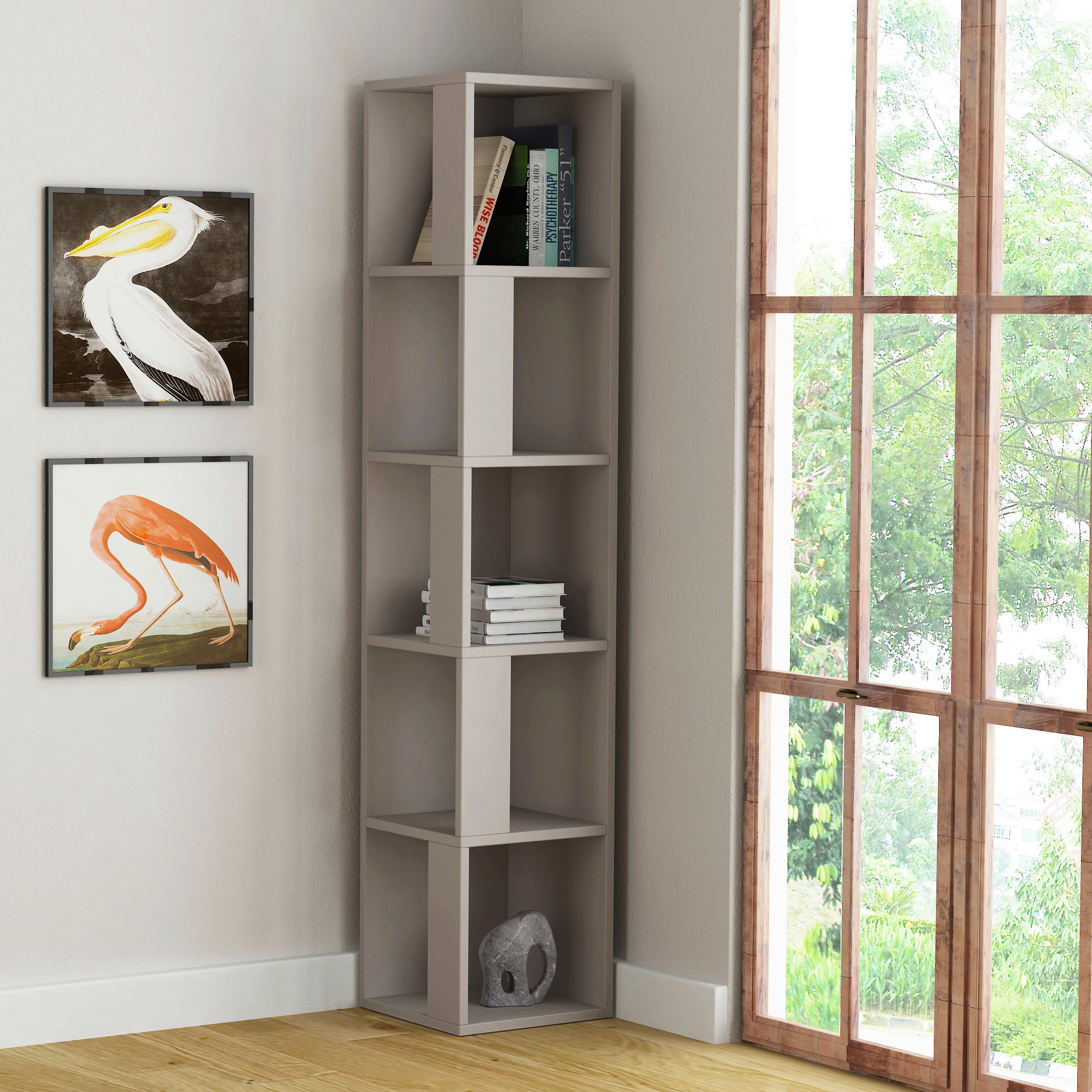 Eckregal Piano Eckregal - Beige, Design, Holzwerkstoff (32/159/32cm) - Livetastic