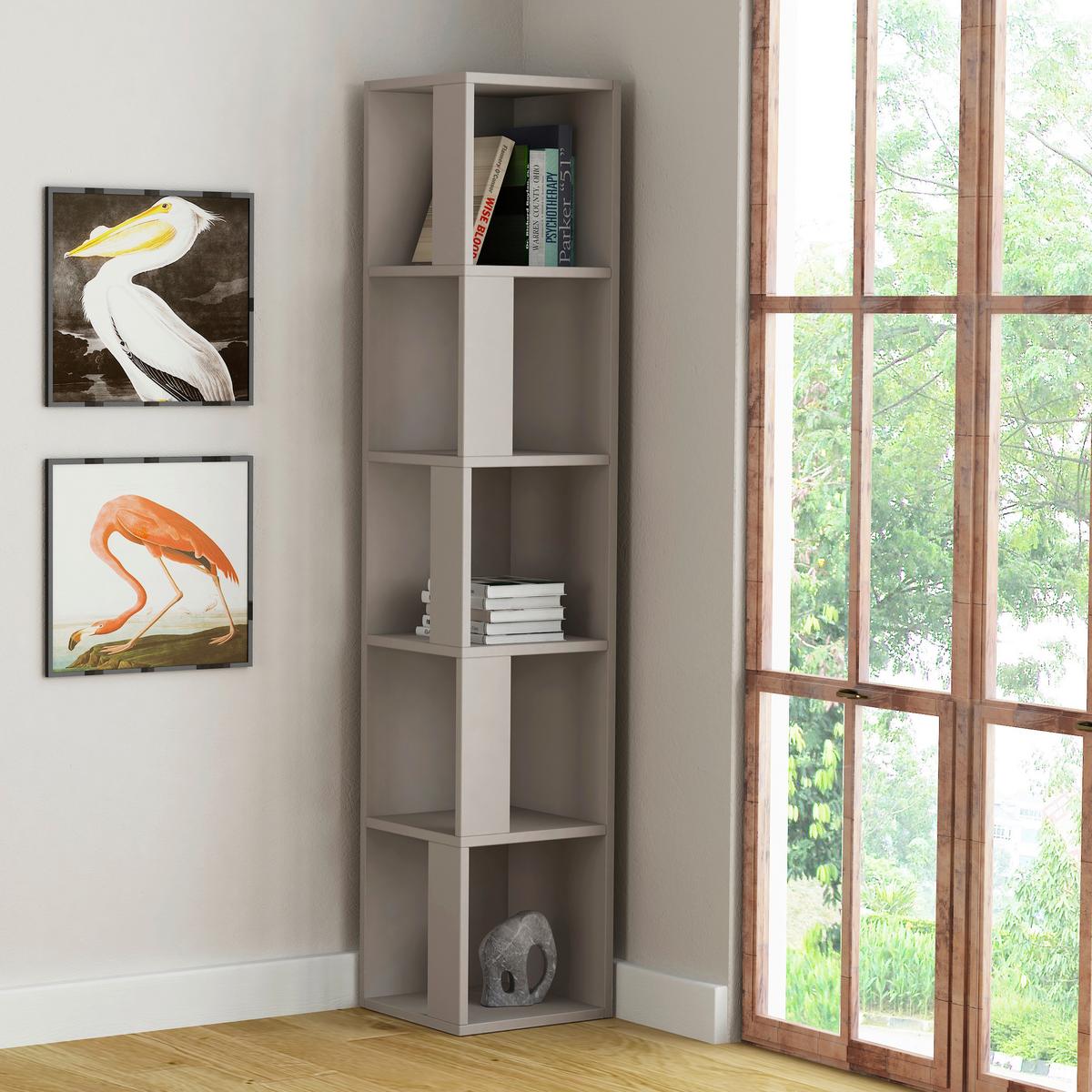 Eckregal Piano Eckregal - Beige, Design, Holzwerkstoff (32/159/32cm) - Livetastic