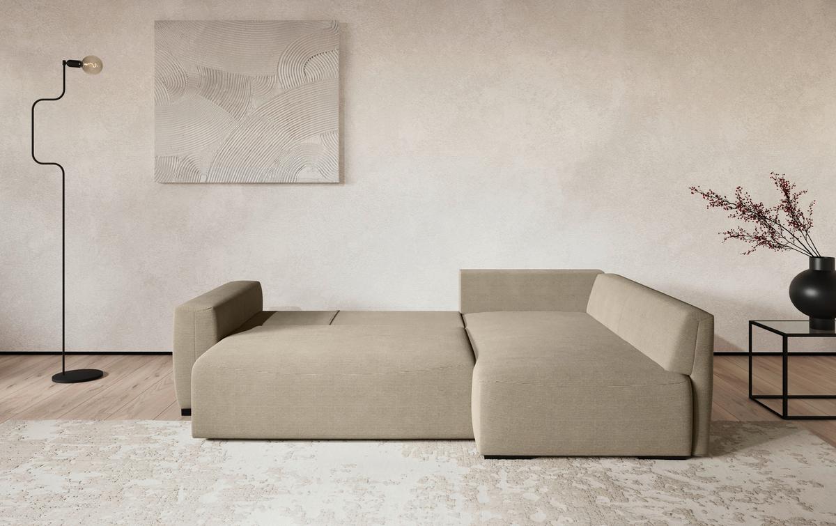 Rohová sedačka GIRO OTM, oboustranná, hnědý manšestr - černá/hnědá, Trend, textil/plast (252/170cm)