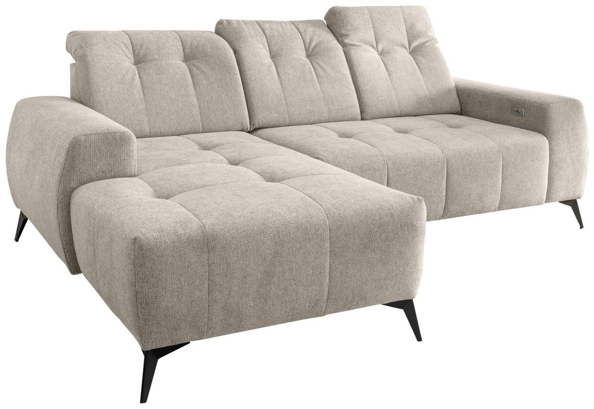 Ecksofa Sano, Beige S: 180x258 cm - Beige/Schwarz, MODERN, Textil (180/258cm) - Livetastic