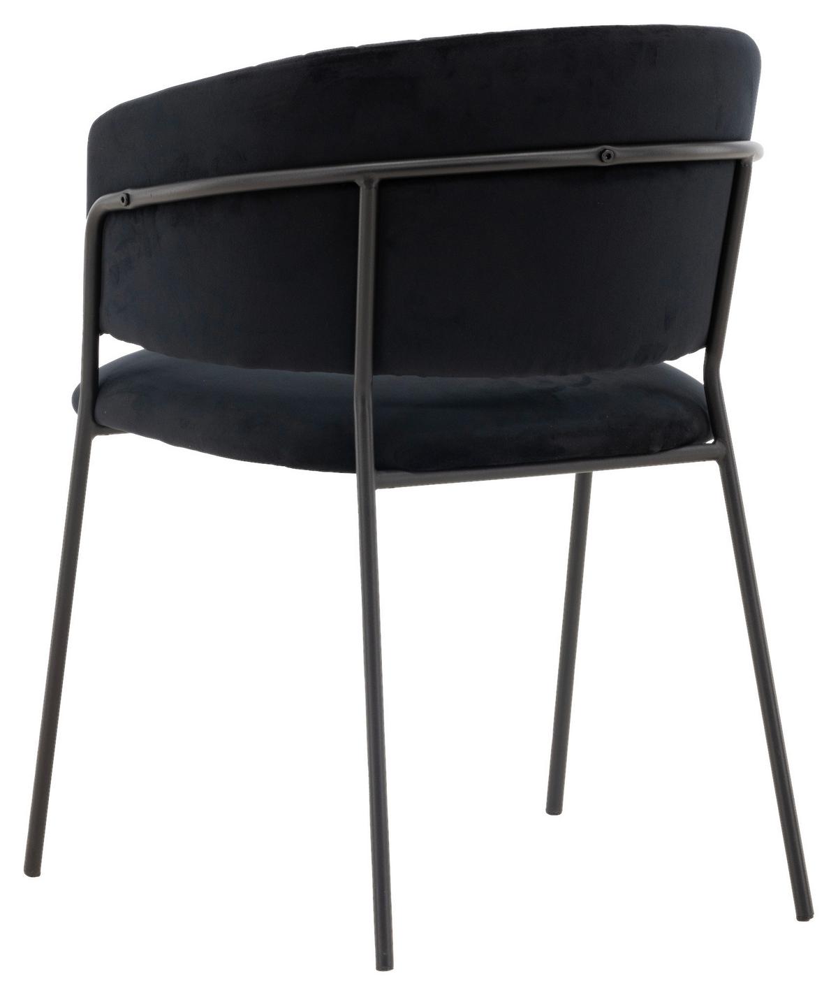 Stuhl-set Selma Schwarz B: 54 Cm - Schwarz, Design, Textil/Metall (54/82/58cm) - Livetastic
