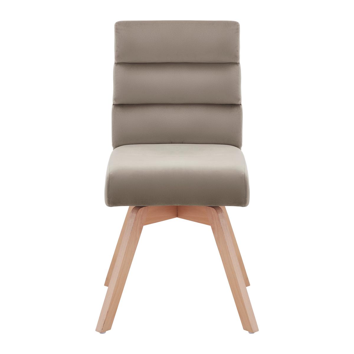 Otoční židle KATRIN taupe - přírodní barvy/šedohnědá, Moderní, dřevo/textil (45/88/62cm) - PBJ