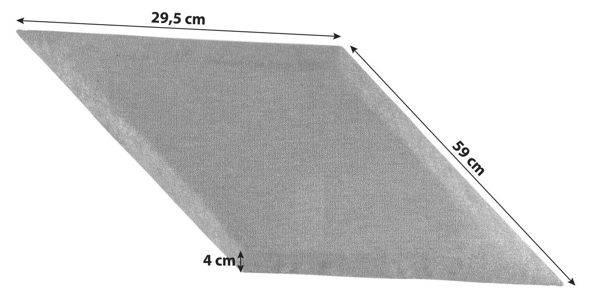 čalúnený panel 2ks, 30x59cm rovnobežník, bordová - bordová, Basics, textil (29,5/59/4cm) - MID.YOU