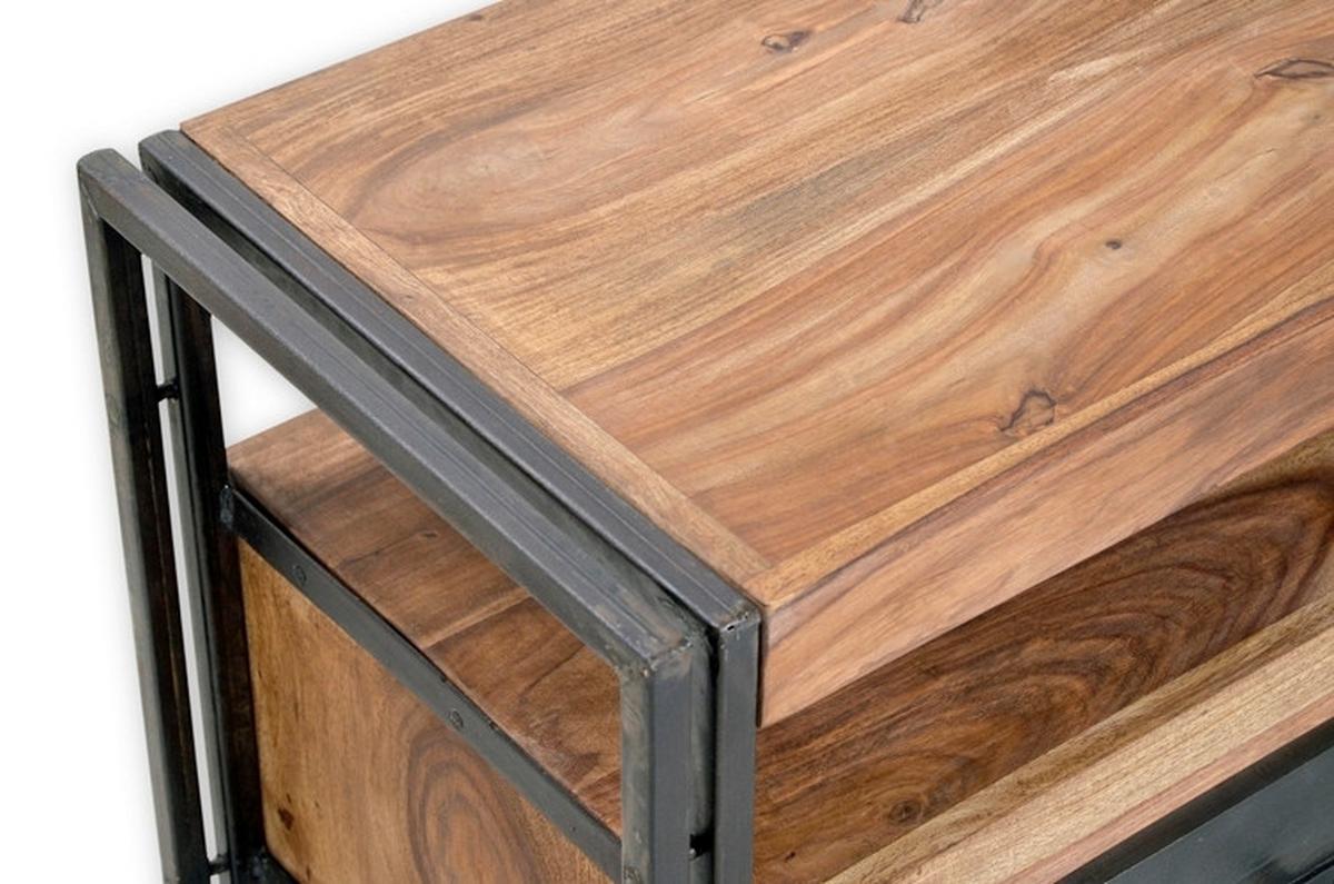 LOWBOARD Naturfarben/Schwarz B: 160cm - Schwarz/Naturfarben, Design, Holz/Metall (160/55/40cm) - MID.YOU