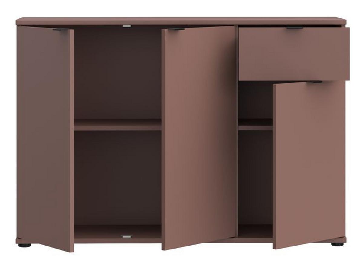 Komoda Ganymede, farba terakota, š: 120 cm - terakota, Modern, kov/kompozitné drevo (119,8/82,3/34,1cm)