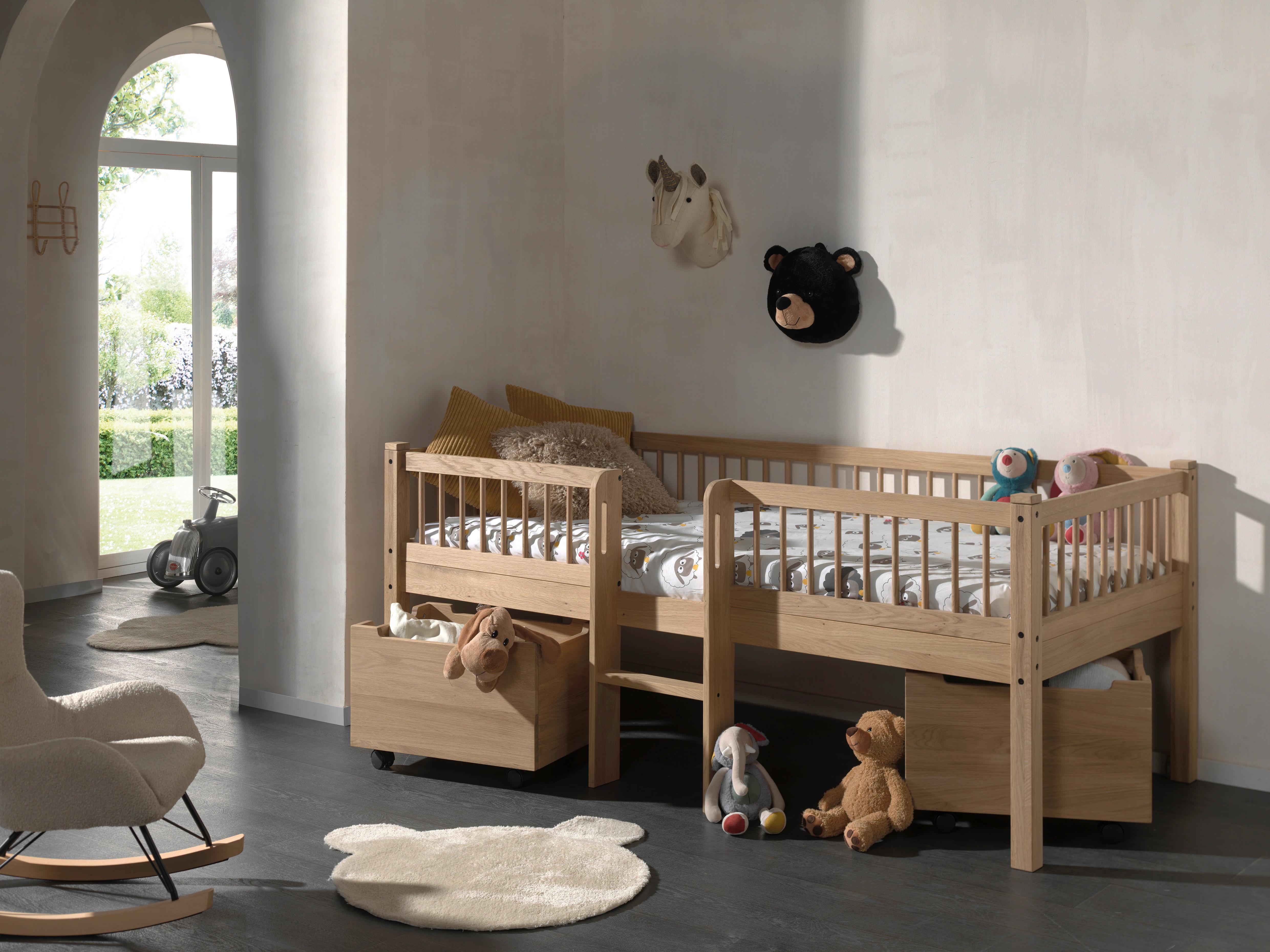 Spielbett Forrest Eichefarben 90x200cm - Eichefarben/Naturfarben, MODERN, Holz (90/200cm) - Vipack