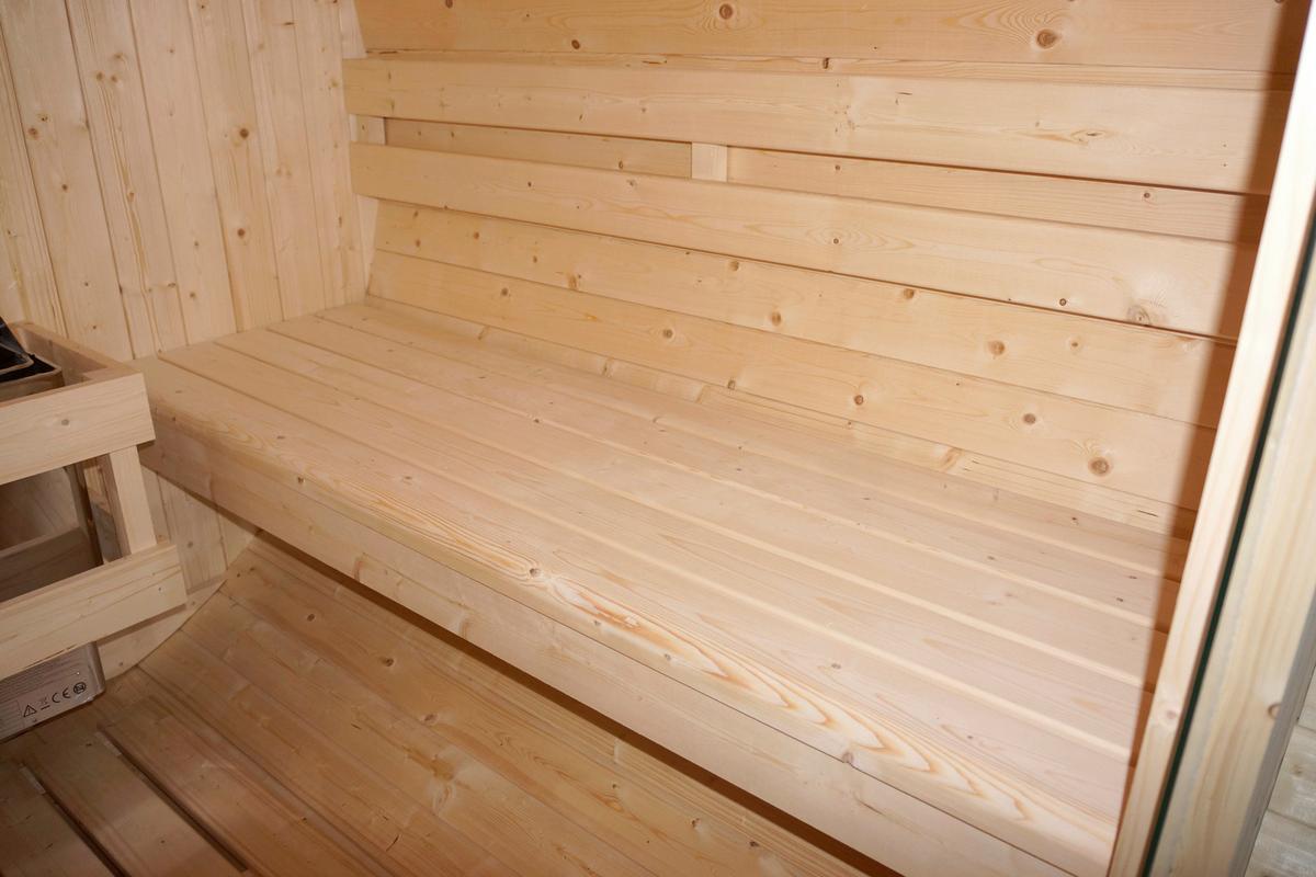 Saunafass Tromsö Fichtefarben B: 180 Cm - Fichtefarben, KONVENTIONELL, Glas/Holz (189/180/191,5cm) - Sanotechnik