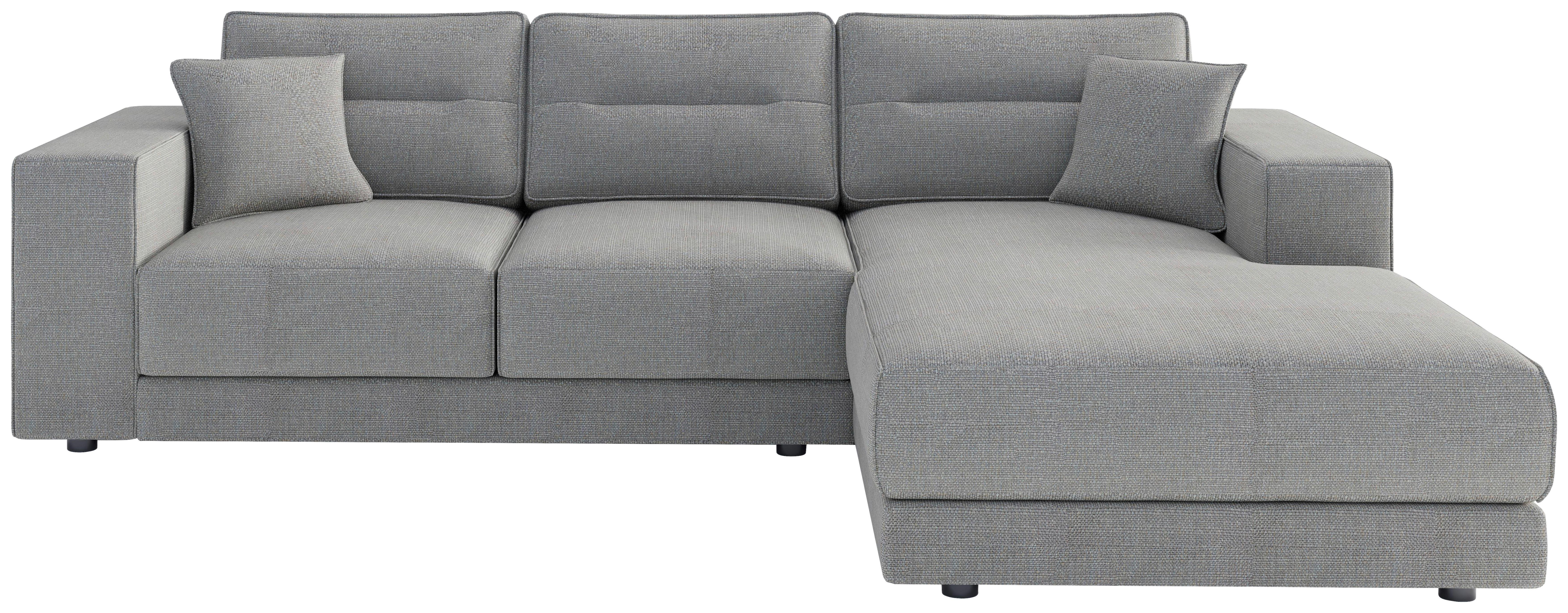Ecksofa Verona Hellgrau S: 272x195 Cm - Hellbraun/Edelstahlfarben, Design, Textil (272/195cm) - Livetastic