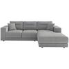 Ecksofa Verona Hellgrau S: 272x195 Cm - Hellbraun/Edelstahlfarben, Design, Textil (272/195cm) - Livetastic