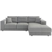 Ecksofa Verona Hellgrau S: 272x195 Cm - Hellbraun/Edelstahlfarben, Design, Textil (272/195cm) - Livetastic