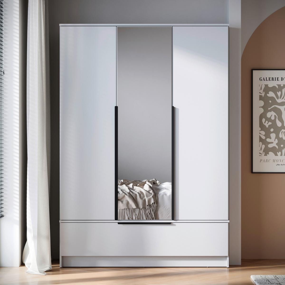 ŠATNÍ SKŘÍŇ SPIRIT - bílá/černá, Konvenční, kov/kompozitní dřevo (134,5/192,9/51cm) - P & B