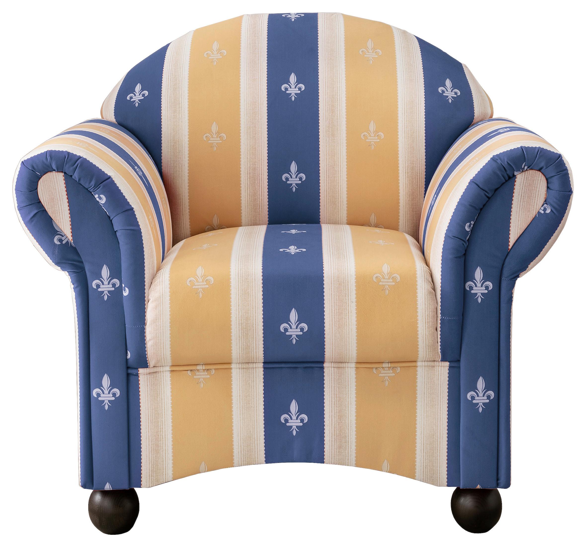 Sessel Torello Blau B: 90 cm - Wengefarben/Blau, KONVENTIONELL, Textil (90/84/80cm) - Livetastic
