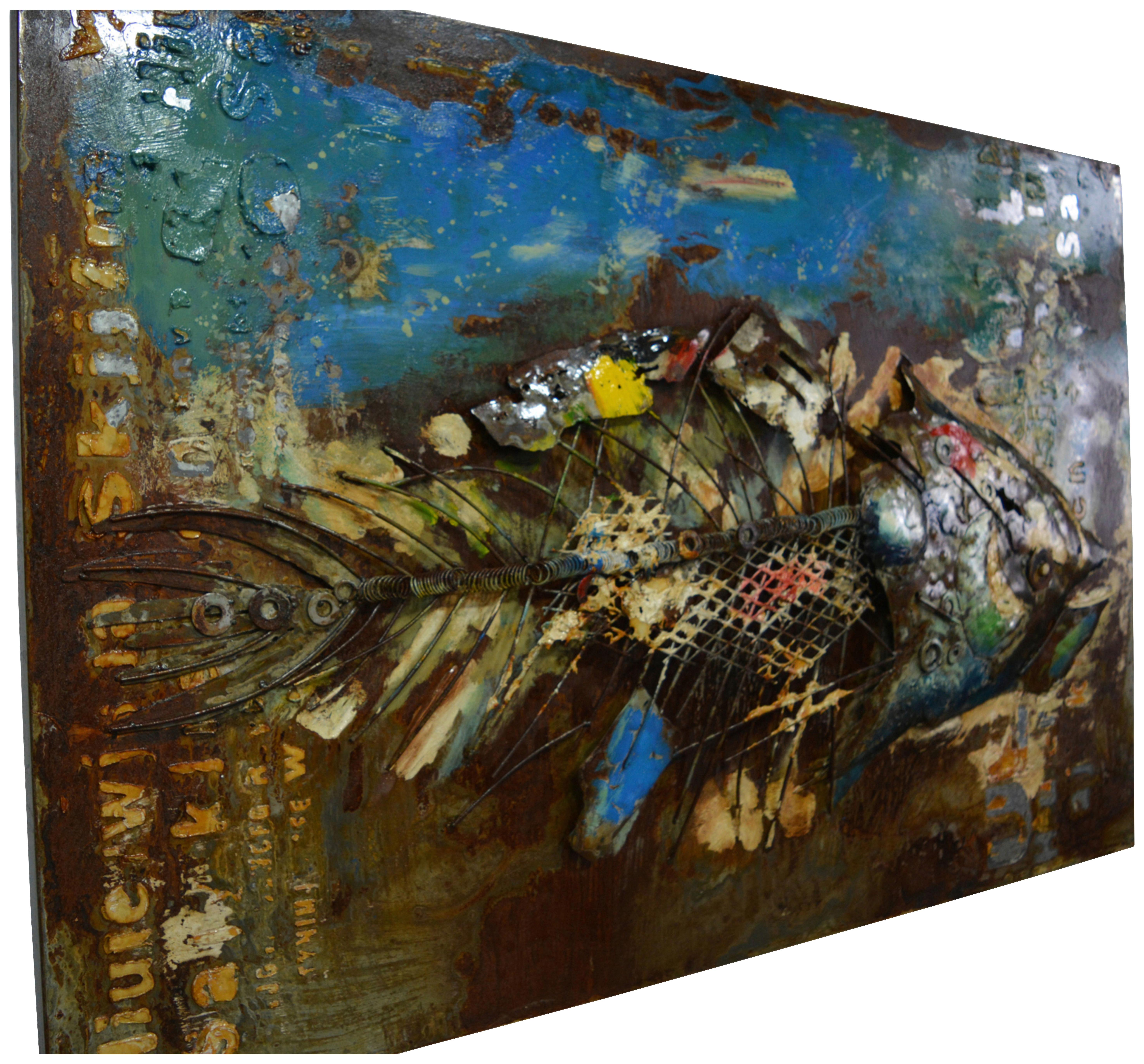 Metallbild Fisch Rostfarben, B: 80 cm - Rostfarben, LIFESTYLE, Metall (80/120/5cm) - Kayoom