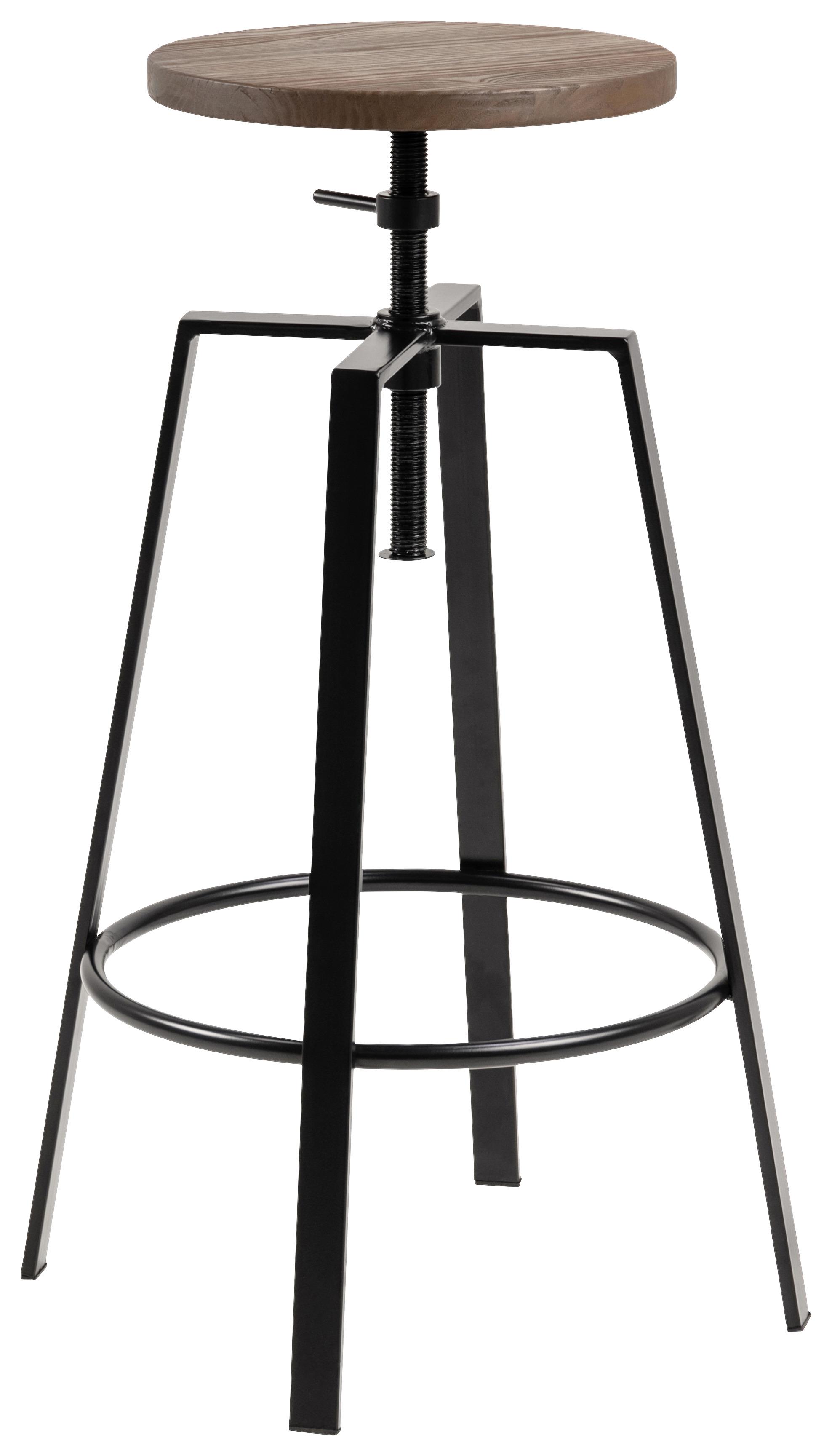 Barová Židle Goose-Trend-Drevo - černá/barvy jilmu, Trend, kov/dřevo (41/87/41cm) - Livetastic