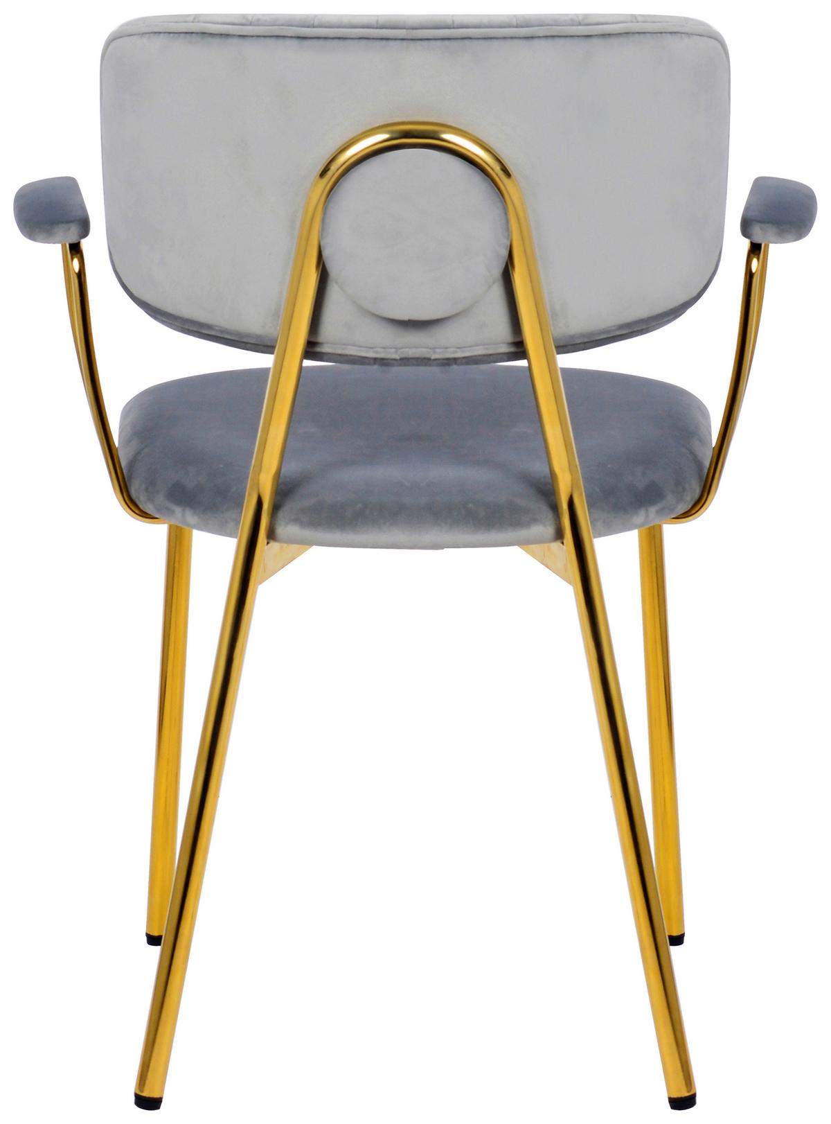 Stuhl-set Giselle 225 Grau - Goldfarben/Grau, Design, Kunststoff/Metall (63/80/51cm) - Kayoom