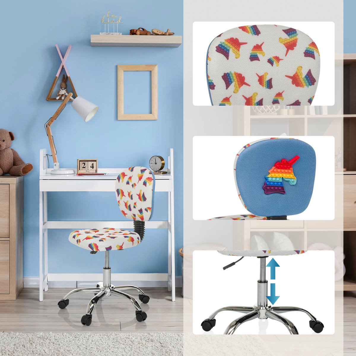 Jugenddrehstuhl Kid Bubble Multicolor B: 50 cm - Multicolor/Alufarben, MODERN, Kunststoff/Textil (50/79-89/50cm) - MID.YOU